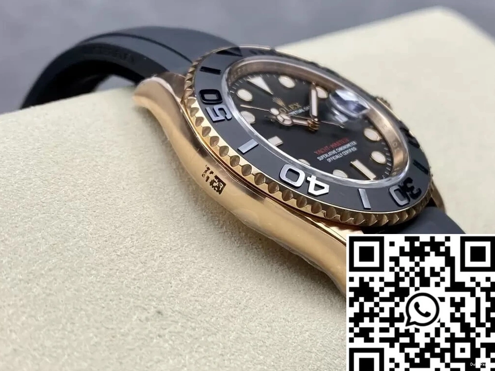 M126655-0002 Black Rose Dial Gold Factory Master Rolex Yacht Clean 0217